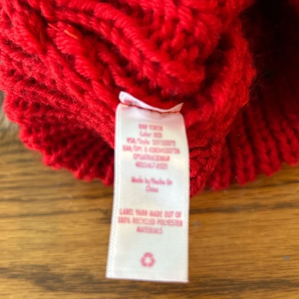 ❤️5 For $20❤️ Justice Red Reindeer Antlers Holiday Beanie Pom Pom Size Youth